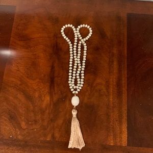 Anthropologie stone and tassel necklace